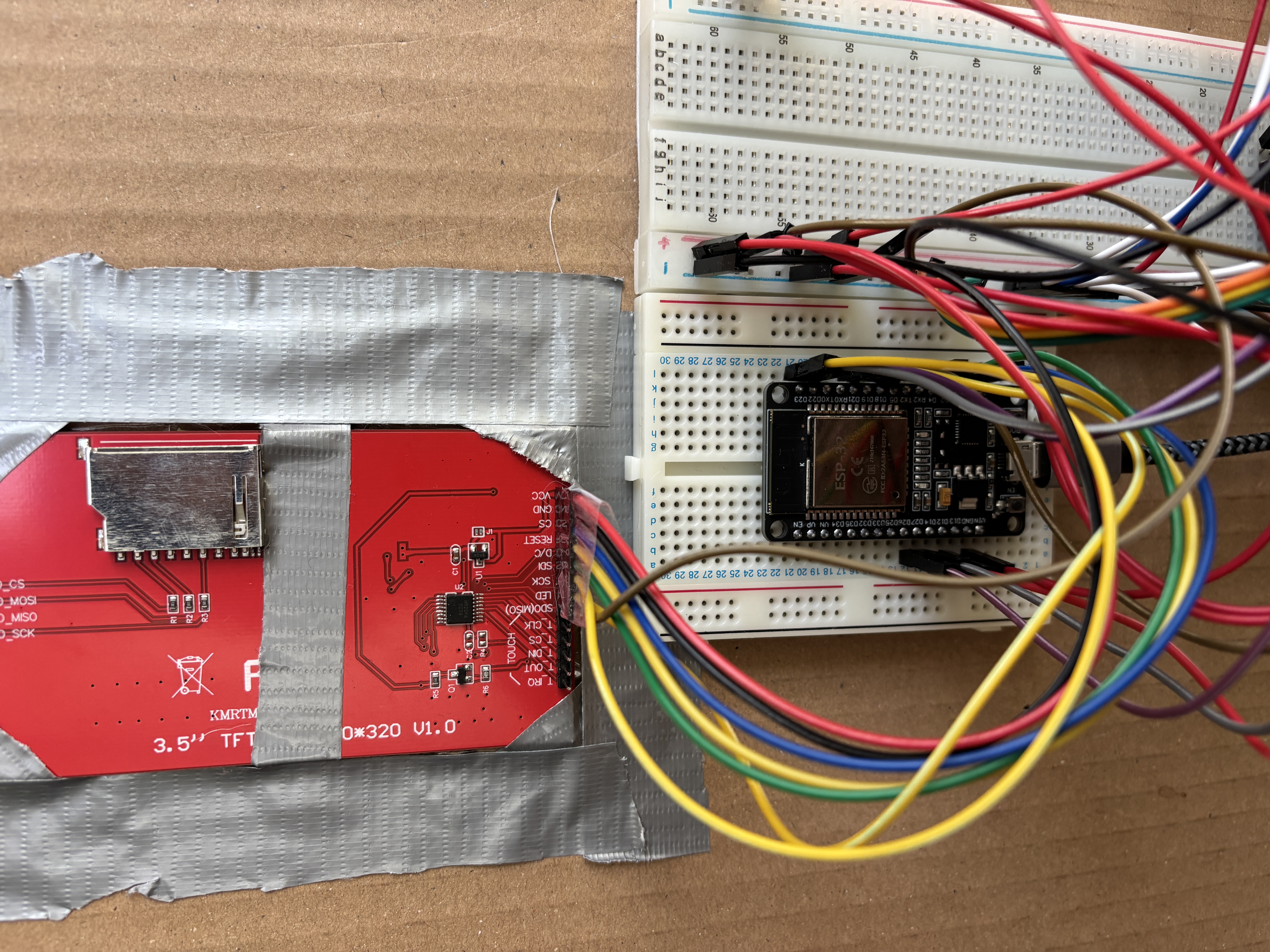Close up on messy wiring
